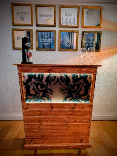 The Sprit Den Artisan craftmanship, functional design, handcrafted, custom home bar, bespoke, bar in Manchester, luxury furniture, glitter, bar piece