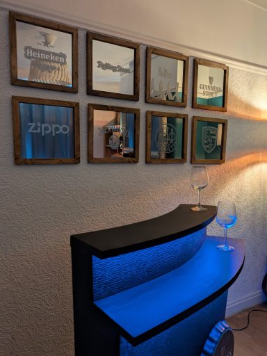 Noir Eclipse wine rack, bar, mirror frames